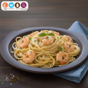 11 Spaguetti con camarones y vino