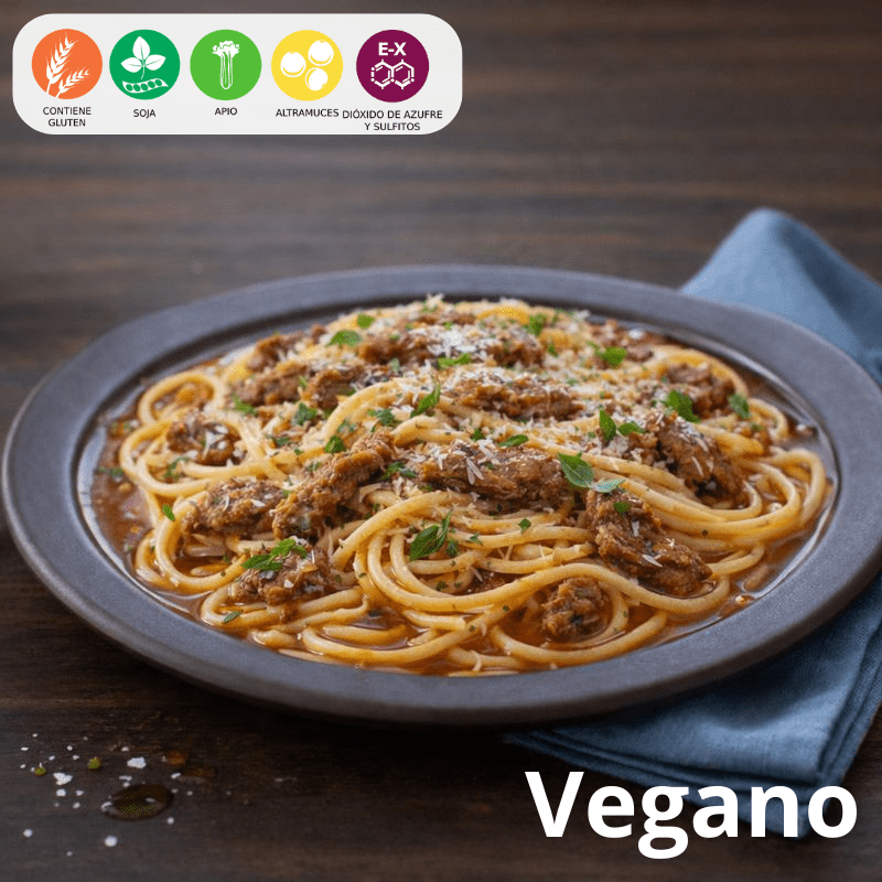 17 Spaguetti con carve y vino