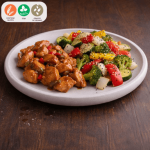 4 Pollo chino con vegetales salteados