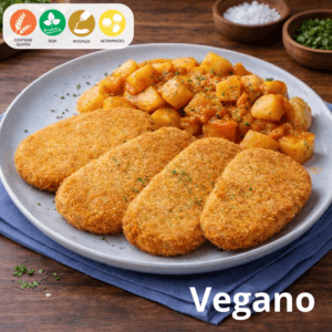 8 Milanesas veganas con zanahoria blanca guisada