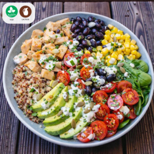 9 Ensalada de quinoa y pollo Tex-Mex