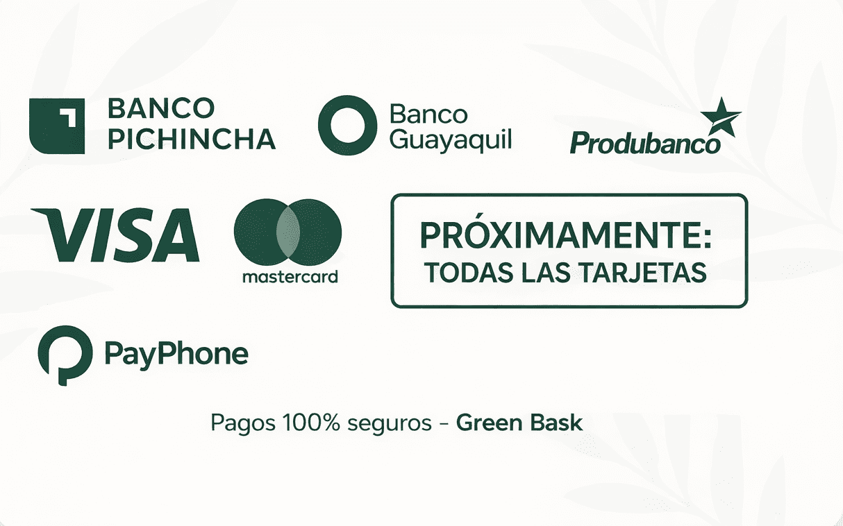 Métodos de pago aceptados en Green Bask